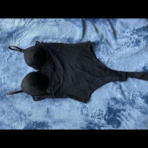 Tall Black Wired Lace Bodysuit